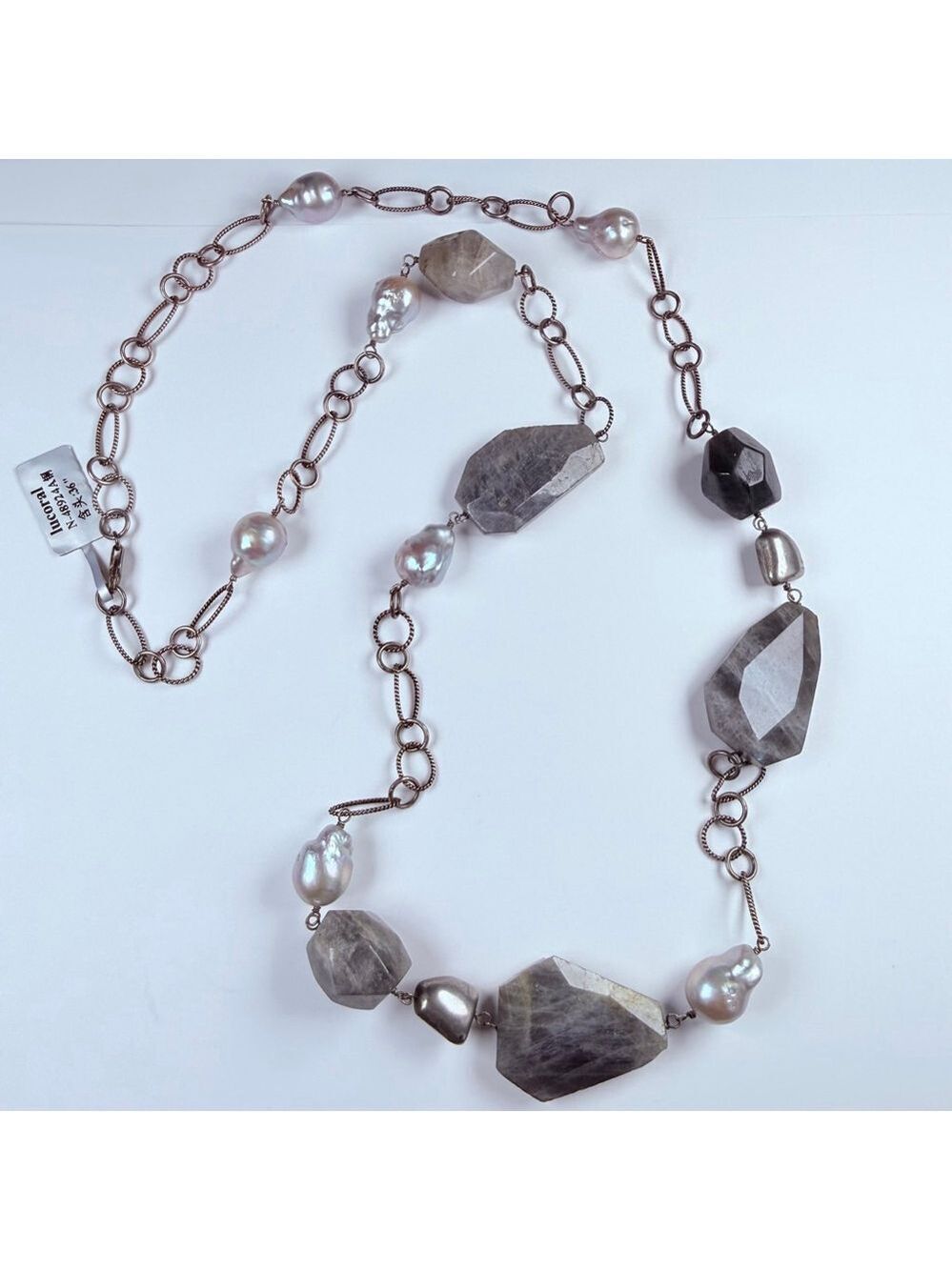 Lucoral Lucas Lameth Blue Tara Quartz Baroque Cultured Pearl Strand Necklace